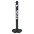 Rubbermaid Commercial Smoker's Pole, Round, Steel, 0.9 gal, Black FGR1BK